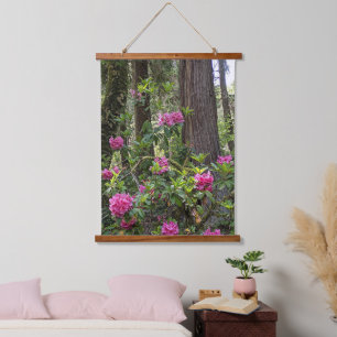 Tapisserie Suspendue Rhododendron rose dans la forêt florale