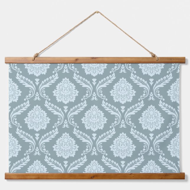 Tapisserie Suspendue Rococo Damask Pattern Duck Egg Blue+Teal (Devant)
