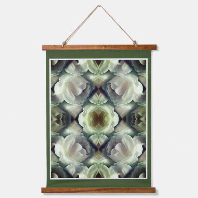 Tapisserie Suspendue Rose blanche Art Abstrait floral (Recto)