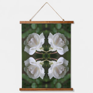 Tapisserie Suspendue Rose blanche avec gouttes de pluie Abstraite