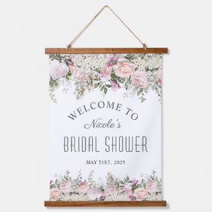 Tapisserie Suspendue Rose Florale Rose Féminine Bienvenue à la Mariée