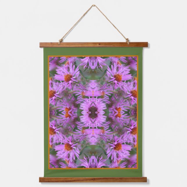 Tapisserie Suspendue Rose Nouvelle-Angleterre Aster Flowers Abstrait (Recto)