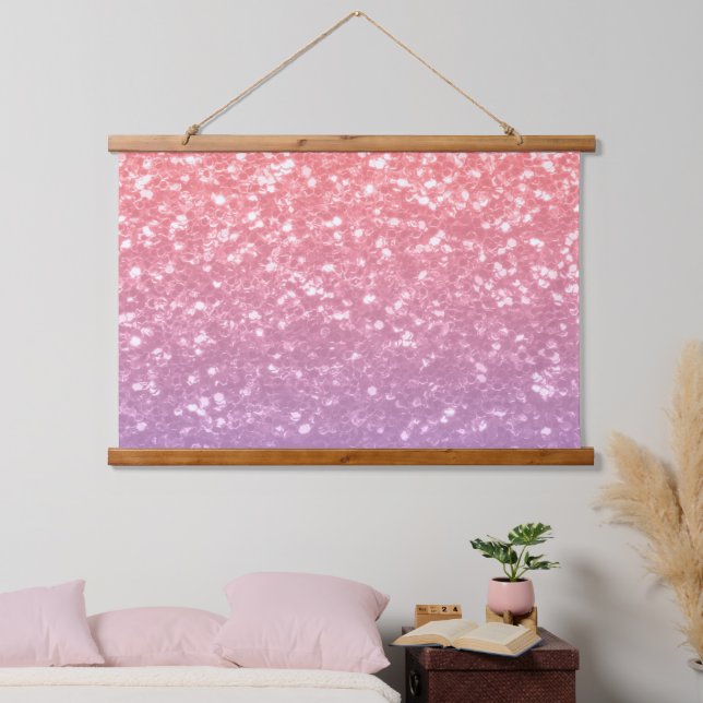 Tapisserie Suspendue Rose rose violet lavande faux pétille parties scin (Chambre à coucher)