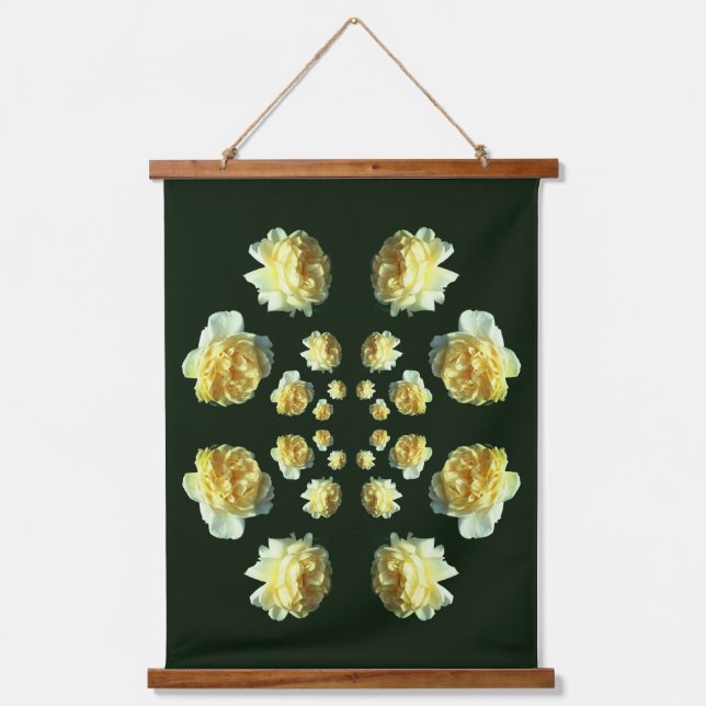 Tapisserie Suspendue Roses Jaunes Fleur Art Abstrait (Recto)