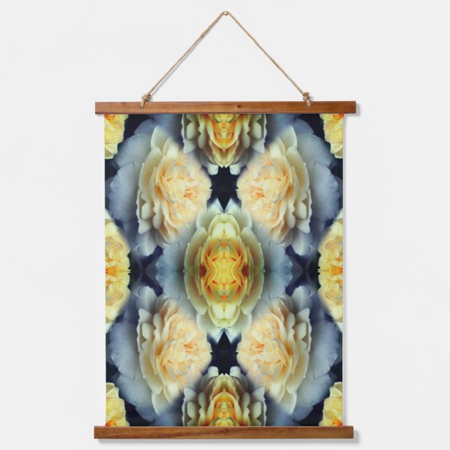 Tapisserie Suspendue Roses jaunes gouttes Abstraites florales (Recto)
