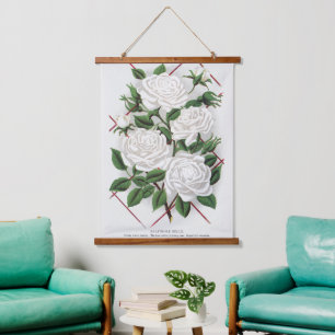 Tapisserie Suspendue Rosier grimpant blanc victorien antique de jardin