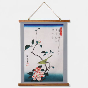 Tapisserie Suspendue Rossignol sur branche de camélia, Hiroshige