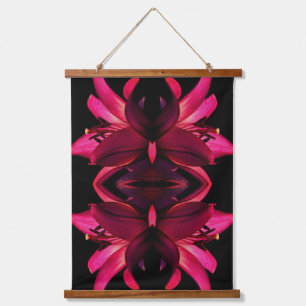Tapisserie Suspendue Rouge Lily Flower Art Abstrait