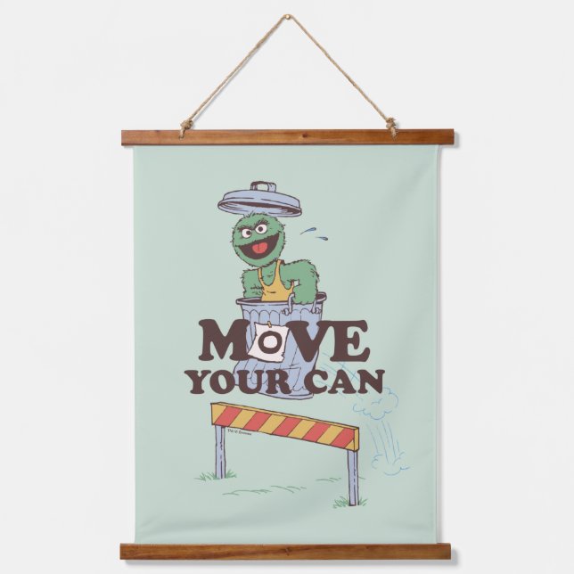 Tapisserie Suspendue Rue Sésame | Oscar the Grouch Move Your Can (Recto)