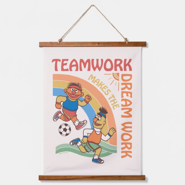 Tapisserie Suspendue Rue Sésame | Travail d'équipe Ernie & Bert (Recto)