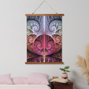 Tapisserie Suspendue Rythme cardiaque, art fractal surréaliste abstrait