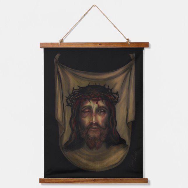 Tapisserie Suspendue Saint-visage du Voile de Jésus Veronica basé sur l (Recto)