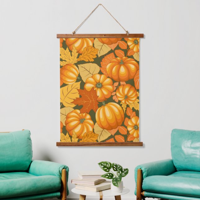 Tapisserie Suspendue Saison d'automne Halloween Citrouille Motif (Salon)