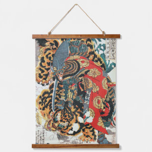 Tapisserie Suspendue Samurai Combattre un tigre, Kuniyoshi, Ukiyo-e