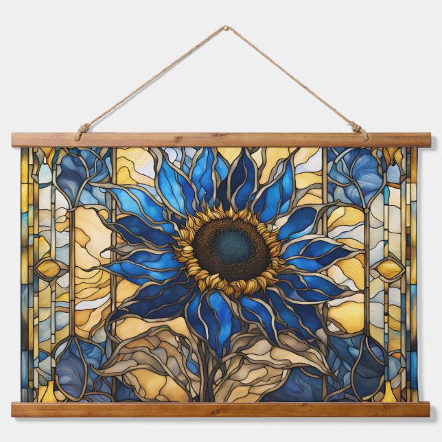 Tapisserie Suspendue Sapphire Bleu N Verre doré Tournesol (Devant)
