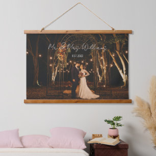 Tapisserie Suspendue Script moderne Custom Wedding Mur photo