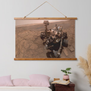 Tapisserie Suspendue Selfie de Mars Curiosity Paysage martien rouge