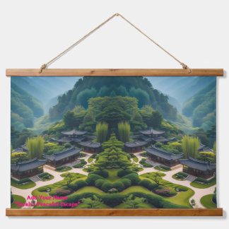 Tapisserie Suspendue Serene Zen Garden Landscape Tapestry 