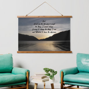 Tapisserie Suspendue Serenity Prayer Lac Sunset Silhouette Photo