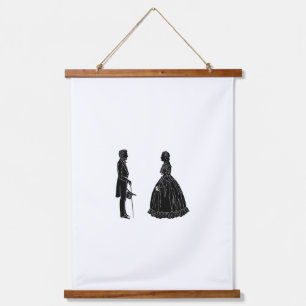 Tapisserie Suspendue silhouette d'abraham lincoln mary todd lincoln