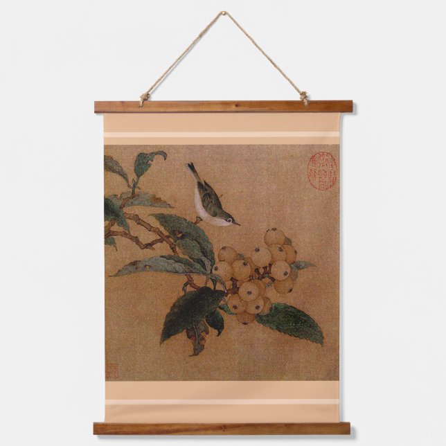Tapisserie Suspendue Silvereye et loquats Hanging Tapes (Recto)