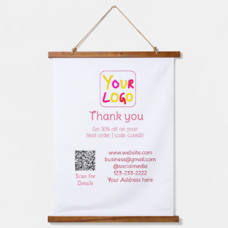 Tapisserie Suspendue simple ajoutez votre logo/design ici texte Q R