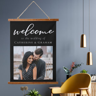 Tapisserie Suspendue Simple Elegant noir Mariage photo
