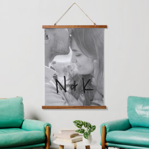 Tapisserie Suspendue Simple Monogramme moderne photo en couple