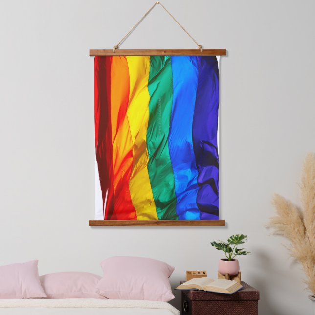 Tapisserie Suspendue SlipperyJoe's drapeau gay pride agitant des couleu (Chambre à coucher)