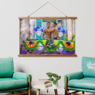 Tapisserie Suspendue SlipperyJoe's Mardi Gras Hommes violet or vert bal