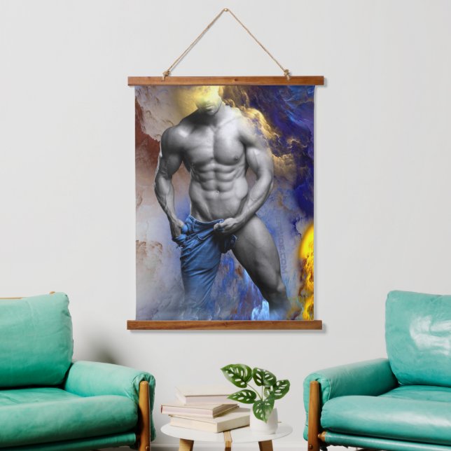 Tapisserie Suspendue SlipperyJoe's musculaire physique chemise vapeur (Salon)