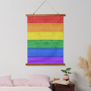 Tapisserie Suspendue SlipperyJoe's orgueil drapeau en bois horizontal a