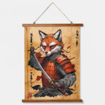 Sly Fox Samurai Warrier - Style encre japonaise