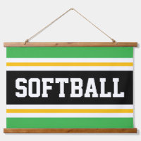 SOFTBALL Sportif Vert Noir Jaune Blancs