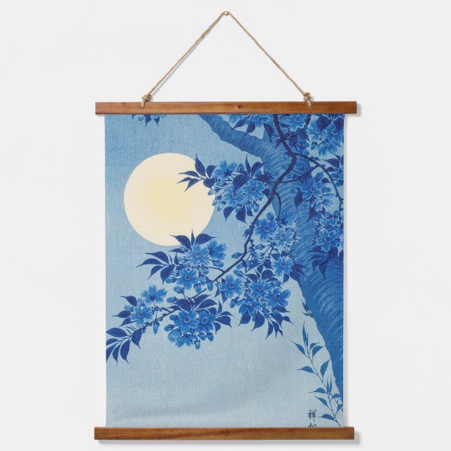 Tapisserie Suspendue Soirée Lune Arbre Bleu Lune (Recto)