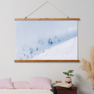 Tapisserie Suspendue Soleil et nuages des arbres gelés dans les montagn