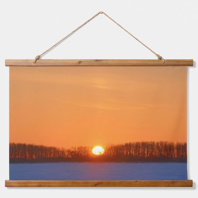 Tapisserie Suspendue Soleil sur prairie | Manitoba, Canada (Devant)