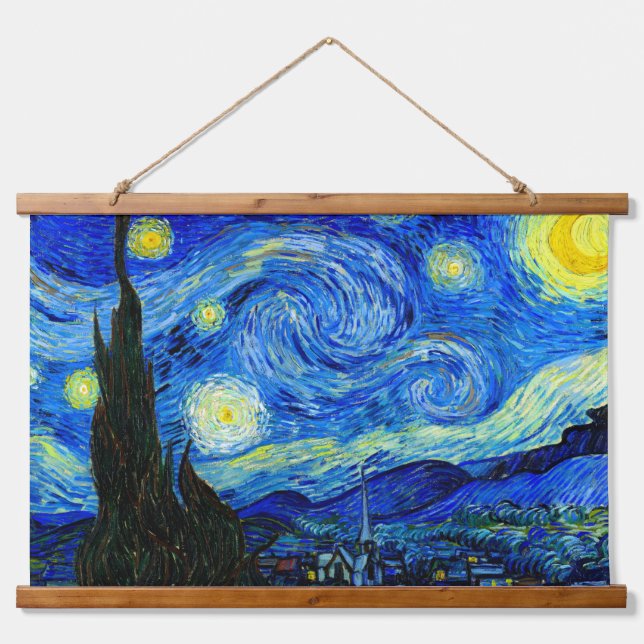 Tapisserie Suspendue Starry Night by Van Gogh Art Poster Imprimer (Devant)