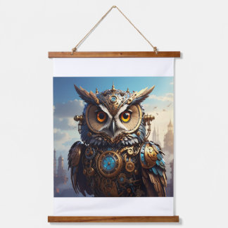 Tapisserie Suspendue Steampunk Owl Wall Art - Victorian Mechanical Bird