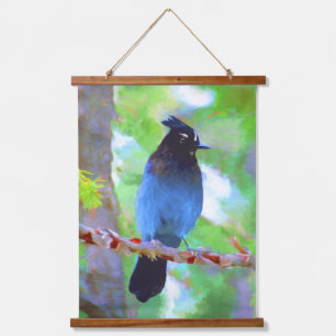 Tapisserie Suspendue Steller's Jay Painting - Art d'Oiseau sauvage orig