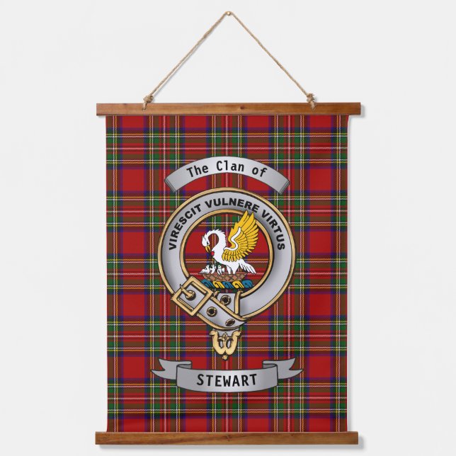 Tapisserie Suspendue Stewart Clan Badge & Tartan (Recto)