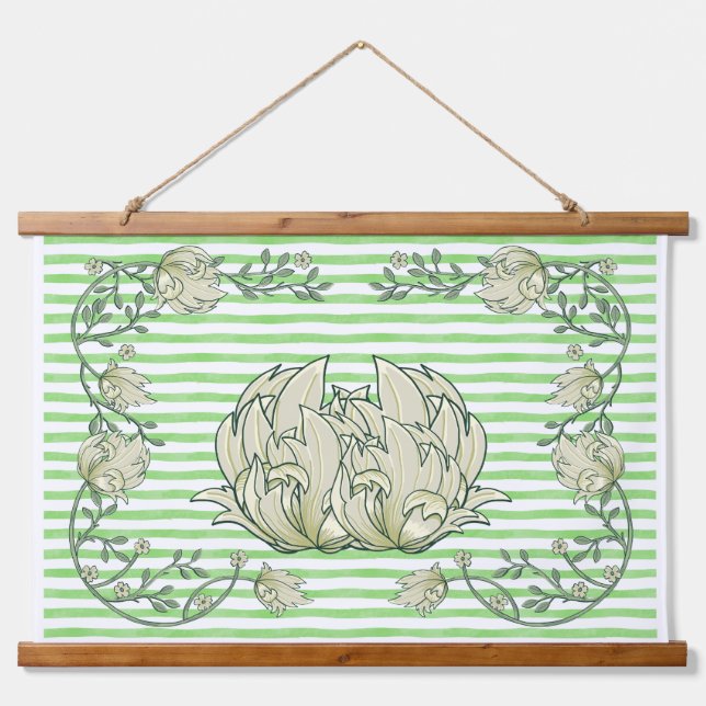 Tapisserie Suspendue Striped Serenity Floral (Devant)