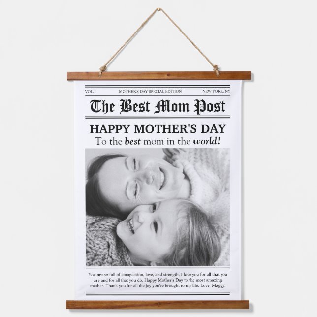 Tapisserie Suspendue Style journal vintage Fête des mères (Recto)