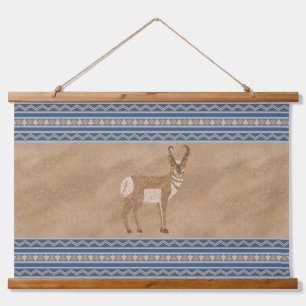 Tapisserie Suspendue Sud-Ouest Pronghorn Standing Antelope Bleu Frontiè
