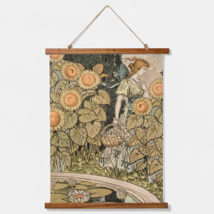 Tapisserie Suspendue Sunflower Art Nouveau Jardin Grasset Femme