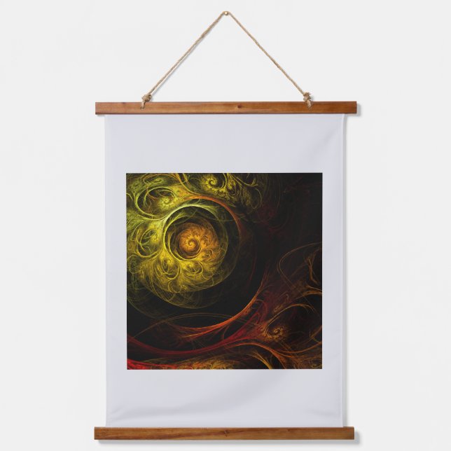 Tapisserie Suspendue Sunrise Floral Red Abstrait Art (Recto)