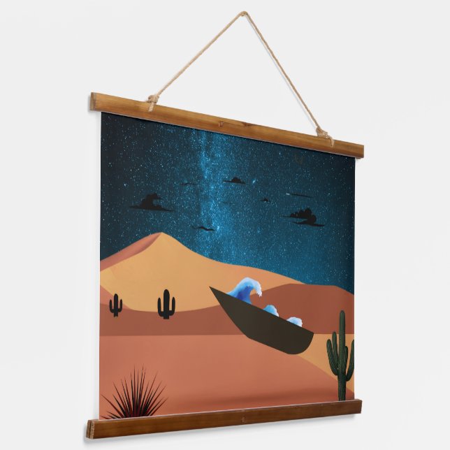 Tapisserie Suspendue Surreal Desert Night Art Poster |  (Angulaire)