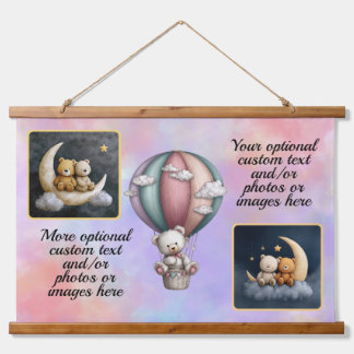 Tapisserie Suspendue SUSPENSION MURALE - Oursons et croissants de lune