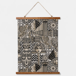 Tapisserie Suspendue Symboles historiques anciens Style de tatouage