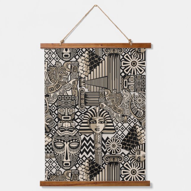Tapisserie Suspendue Symboles historiques anciens Style de tatouage (Recto)